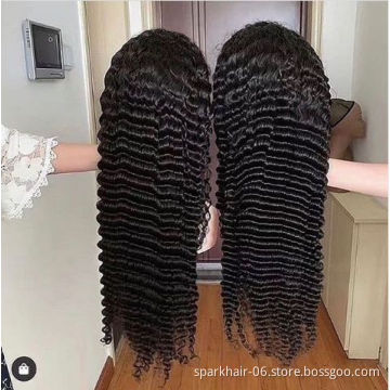 180% Cheap Wholesale Human Hair Wigs 13x4 Lace Front Deep Wave Full Virgin 13x5x1/4x4 Lace Closure Wig Brazilian Cuticle Aligned